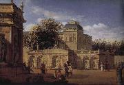 Jan van der Heyden Baroque palace courtyard France oil painting artist